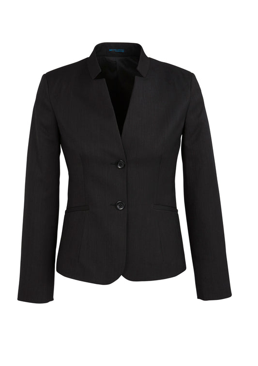 Womens Cool Stretch Short Jacket with Reverse Lapel - Black