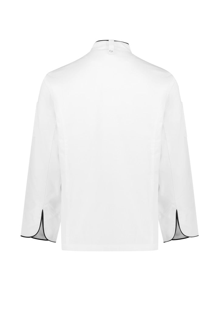 Mens Al Dente Long Sleeve Chef Jacket - White/Black