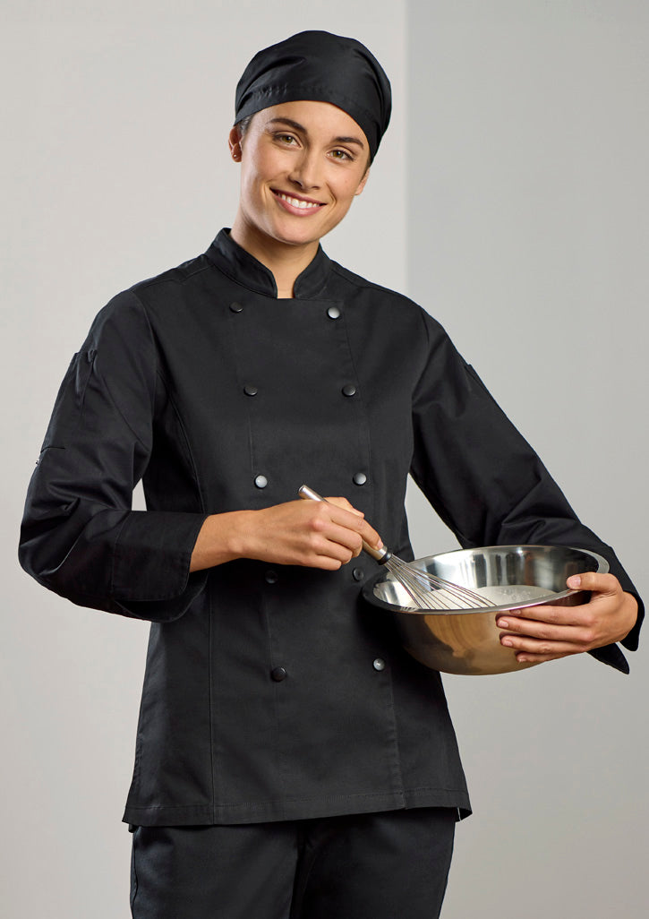 Women's Gusto Long Sleeve Chef Jacket - Black