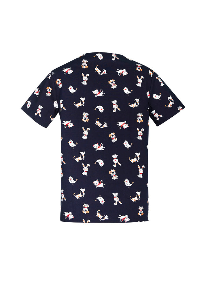 CST147MS Mens Printed Best Friends Scrub Top