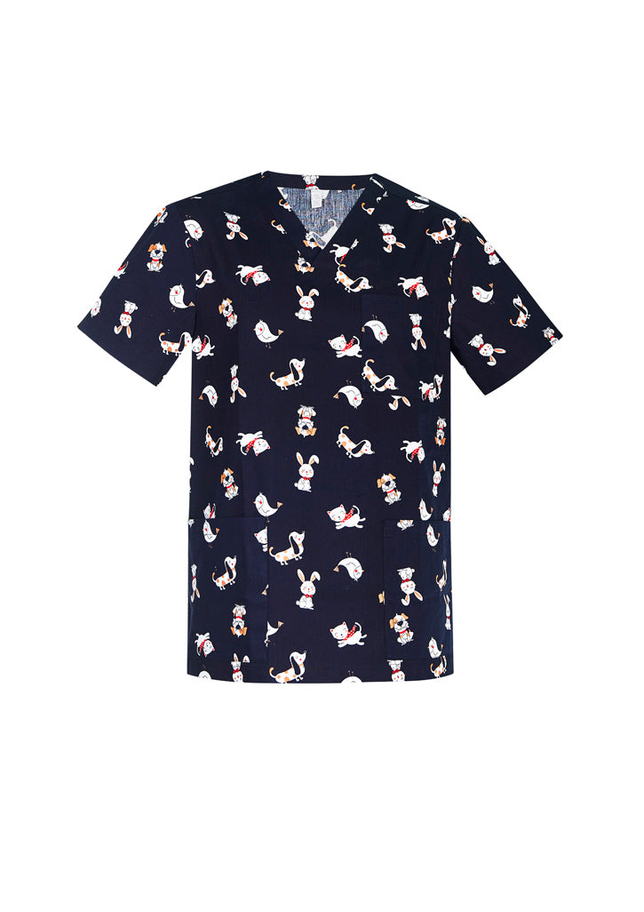 CST147MS Mens Printed Best Friends Scrub Top