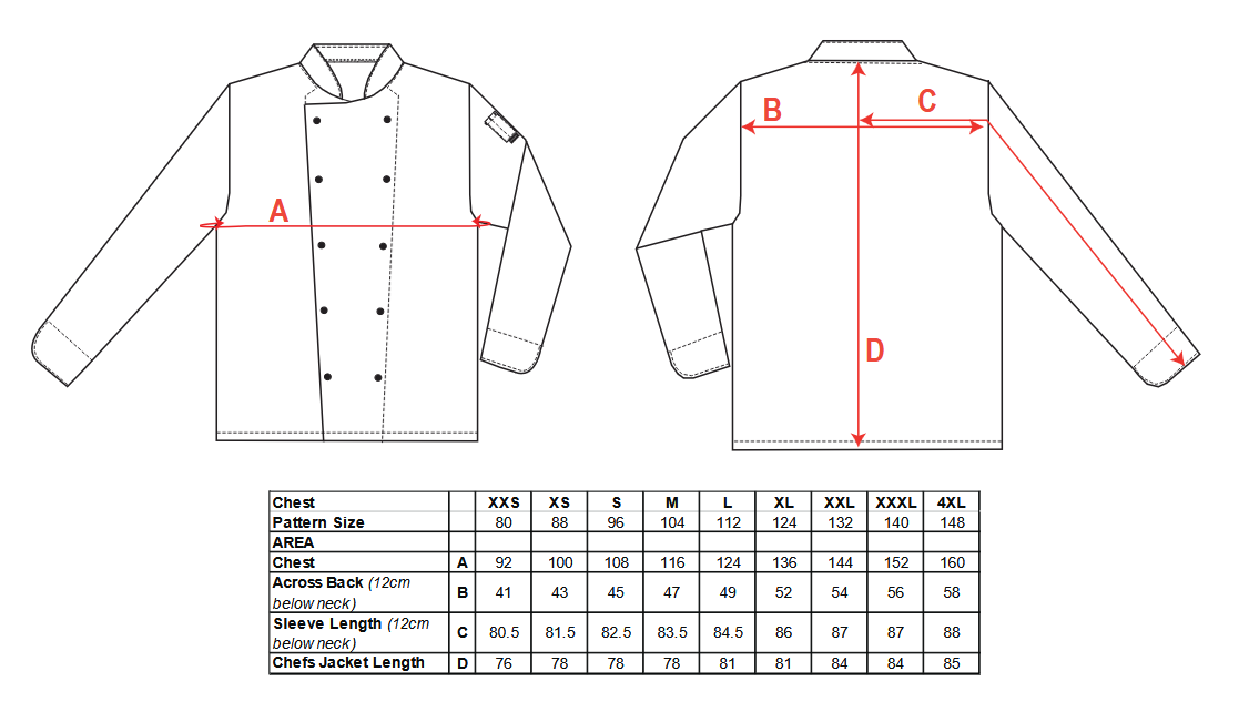 Long sleeve white chefs jacket