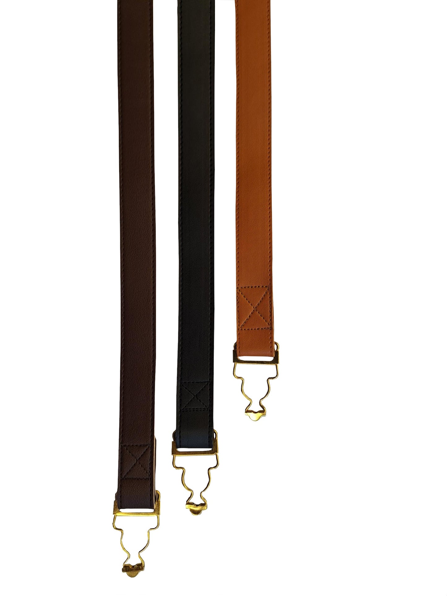 Buckled leather look straps - Pair