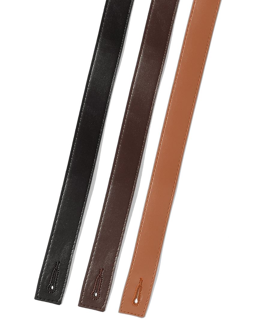 Buttonholed leather look straps - Pair