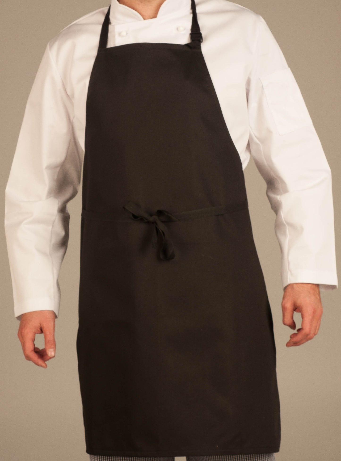 Standard Bib Apron - Black with pocket