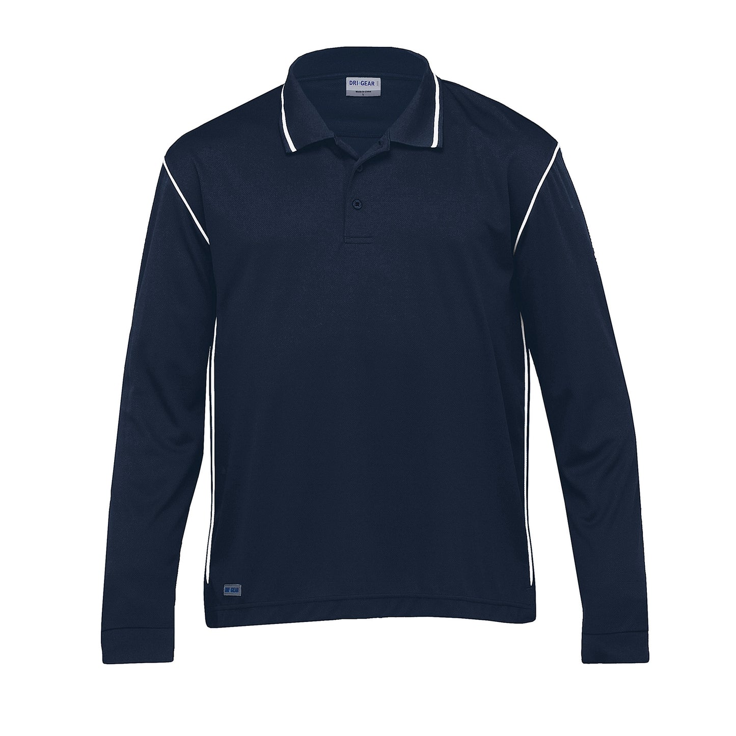 DGLHP Dri Gear Long Sleeve Hype Polo Navy/White