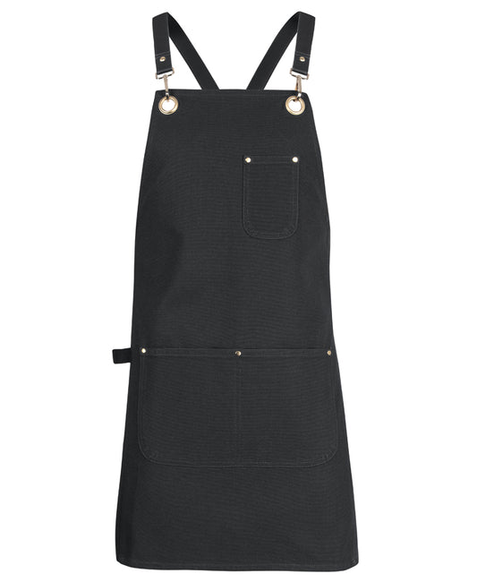 BRASS EYELET CANVAS APRON (Black)