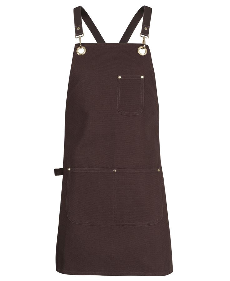 BRASS EYELET CANVAS APRON (Brown)