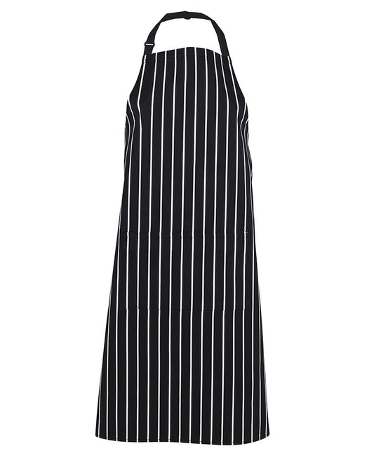 Bib Striped Apron with Pocket (Black/White)