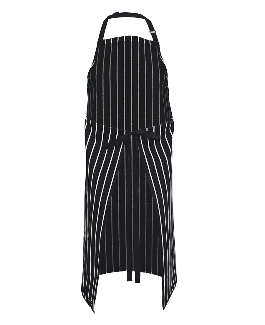 Bib Striped Apron with Pocket (Black/White)