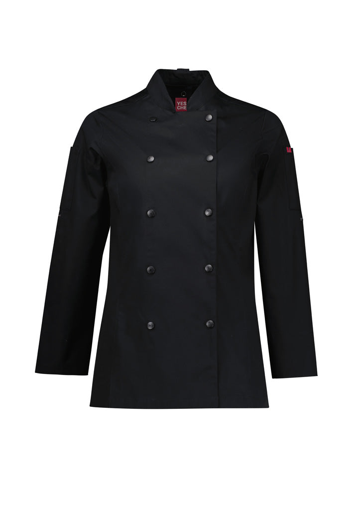 Women's Gusto Long Sleeve Chef Jacket - Black