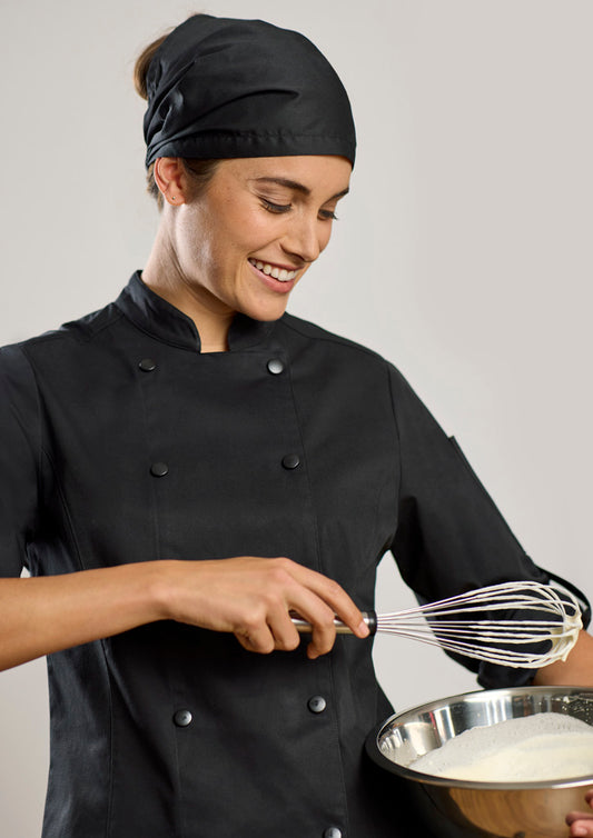 Women's Gusto Long Sleeve Chef Jacket - Black