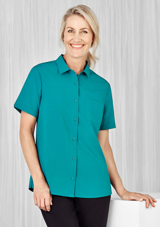 CS947LS Womens Florence Plain Short Sleeve Shirt