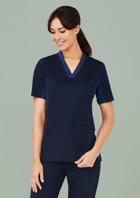 WOMENS V-NECK STRETCH SCRUB TOP (CST043LS)