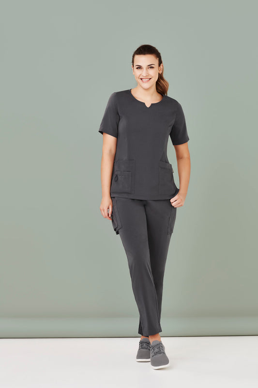 CST942LS Womens Avery Round Neck Scrub Top