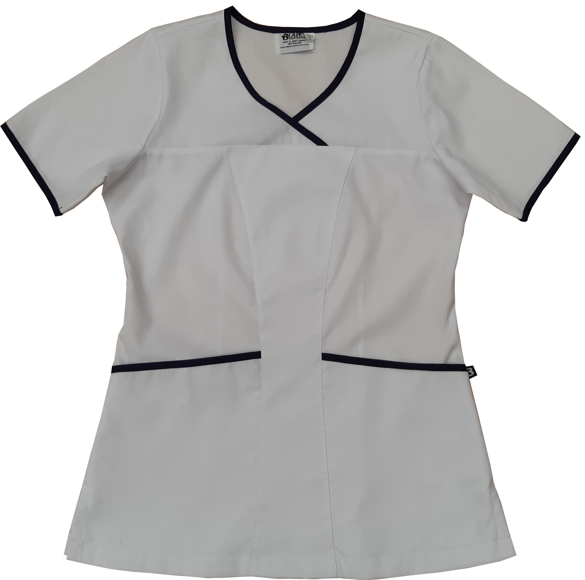 Adelle Scrub White - Trim options – Blazey Uniforms